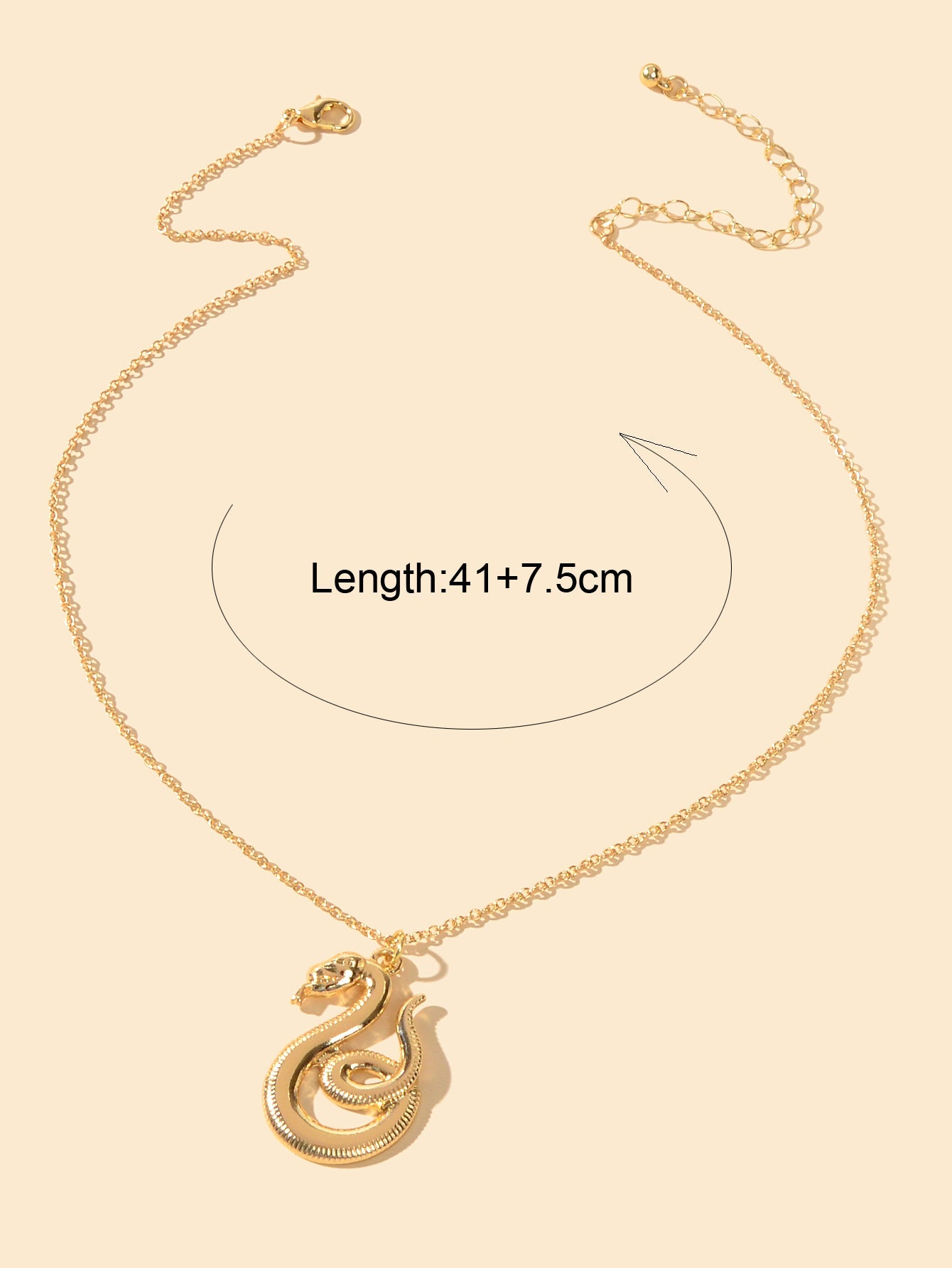 Hip Hop Punk Goth Gold Chain Snake Pendant Statement Necklace Ladies Jewellery
