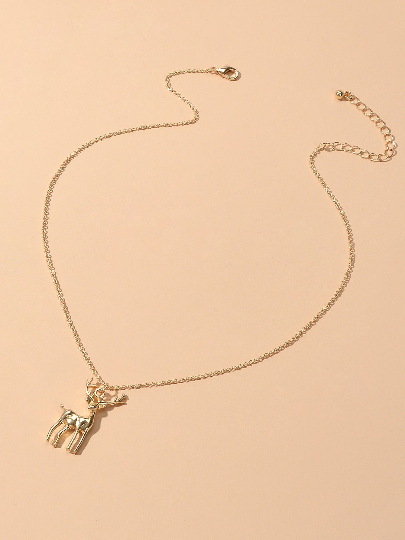 Gold Silver Chain Reindeer Necklace Women Party Decoration Deer Jewellery Gift