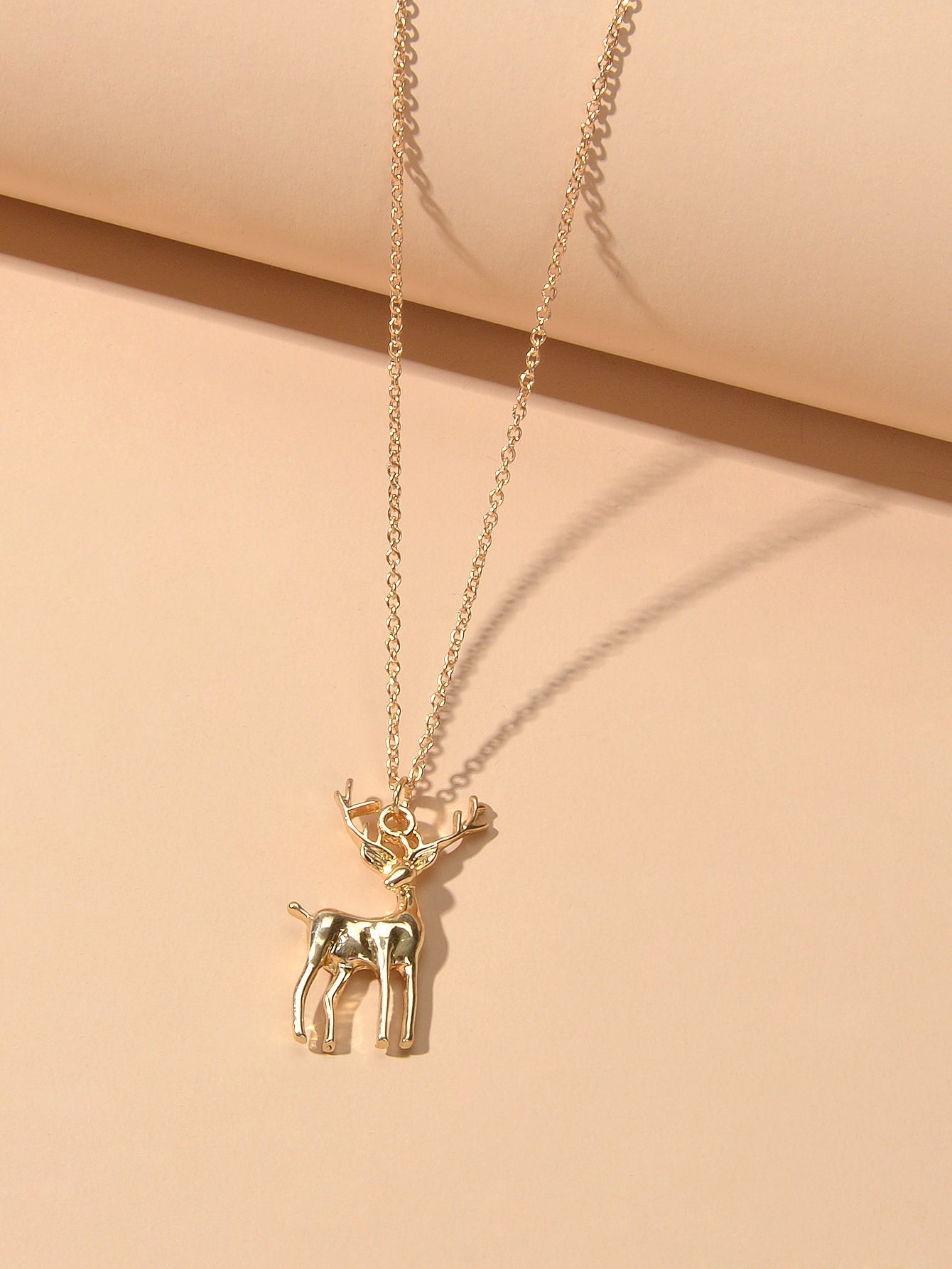 Gold Silver Chain Reindeer Necklace Women Party Decoration Deer Jewellery Gift